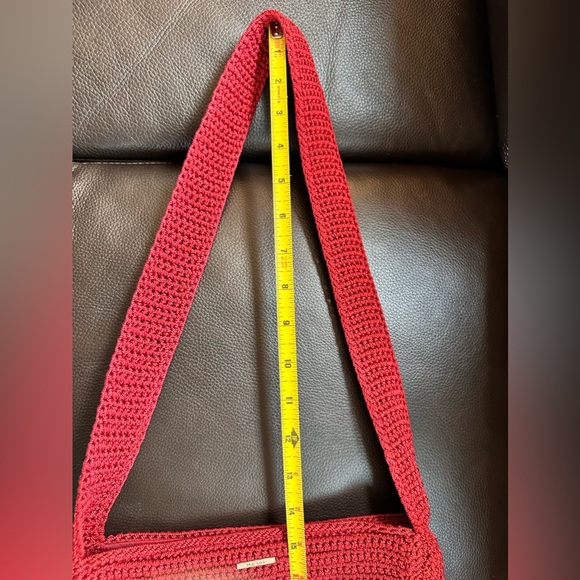 The Sak Crochet Knit Shoulder Crossbody Bag Crimson Red EUC 90s Y2K Style - Picture 5 of 8